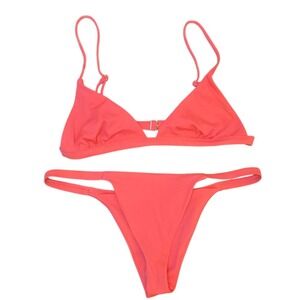 Tori Praver Hot Pink‎ String Bikini Set Top And Bottom - Size Small